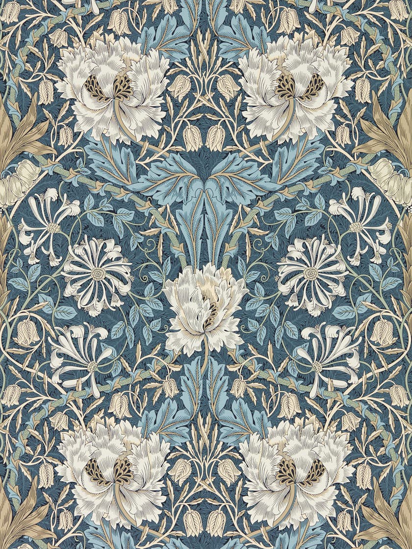 Morris & Co - Honeysuckle & Tulip Woad/ Morris and Friends Wallpa