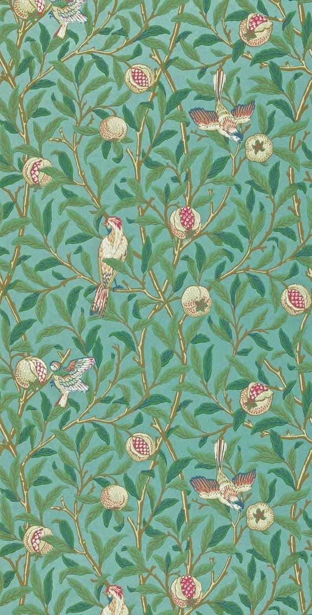 Bird & Pomegranate Turquo Morris 160th Anniversary