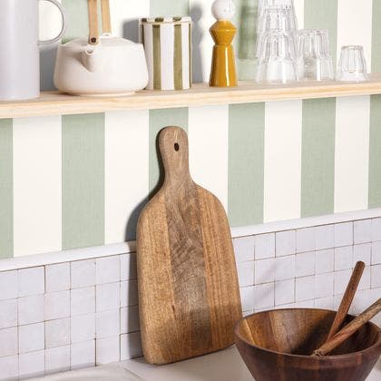 LINEN LINES VERT AMANDE BASICS