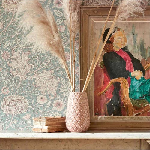 Morris & Co - Double Bough Teal Rose Melsetter Wallpapers