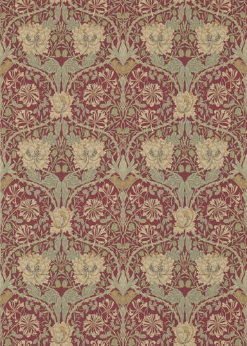 Morris & Co - Honeysuckle & Tulip Red/G Morris and Friends Wallpa