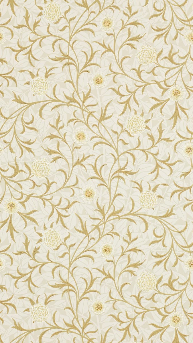Morris & Co - Scroll Vellum/Biscuit Morris and Friends Wallpa