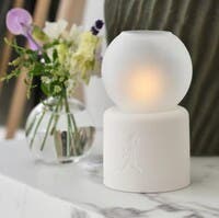 Värmeljuslykta Globe Vit