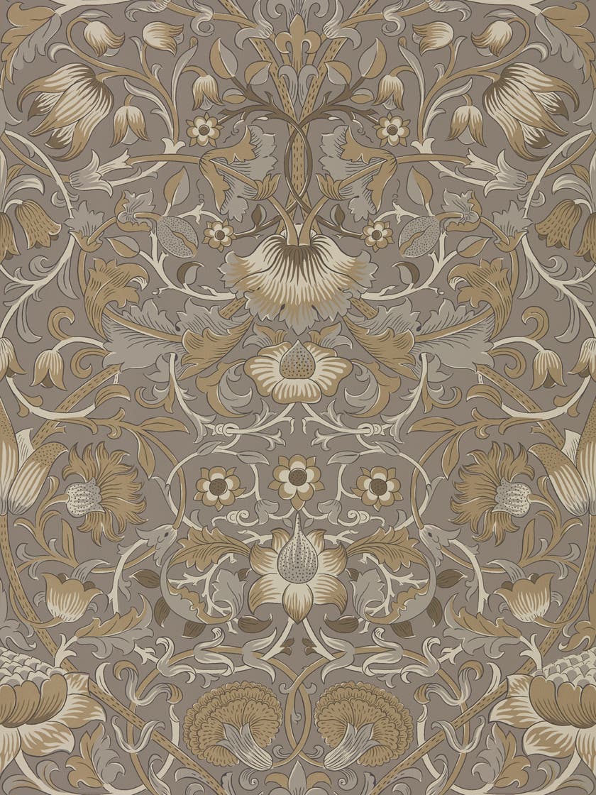 Morris & Co - Pure Lodden Taupe/Gold Morris Pure Wallpapers